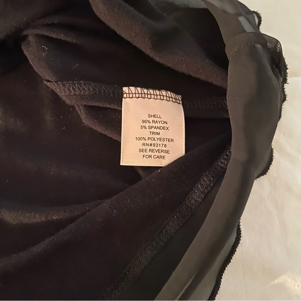 Philosophy Black Sheer Hem Women's Top NWOT - Picture 13 of 14